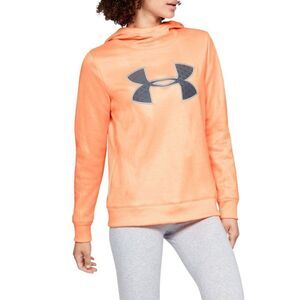 New! UNDER ARMOUR Big Logo Fleece Hoodie Sweatshirt Sweater Orange Size Small